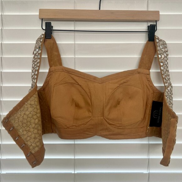 SEEMA GUJRAL Gold & Silver Embroidered Lehenga Dress Set for Bridal or Wedding - Picture 9 of 17